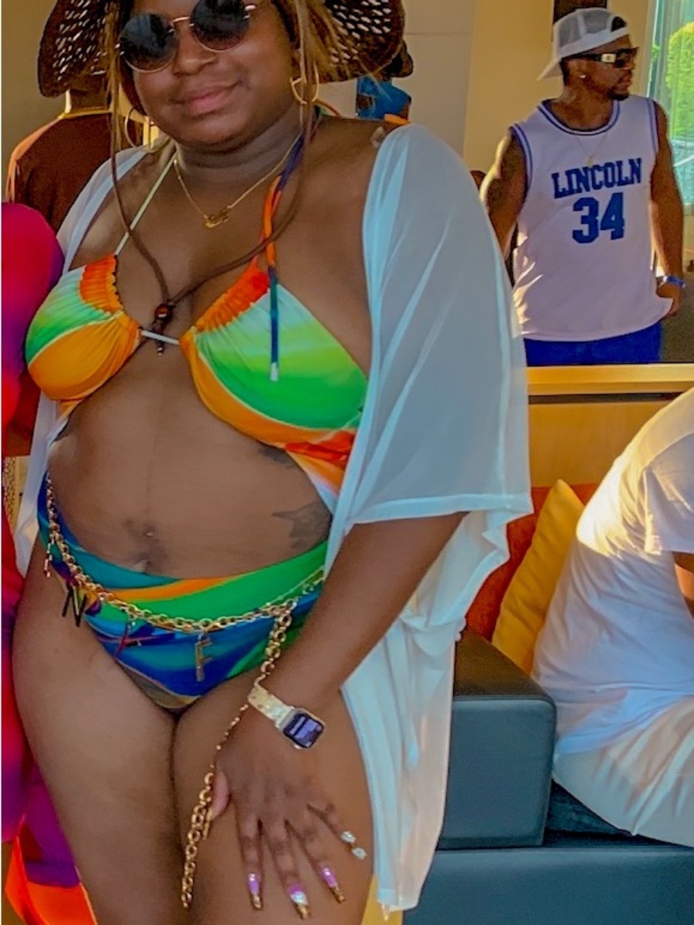 BFYNE Multicolor Cutout One-Piece Swimsuit - Picture 3 of 3